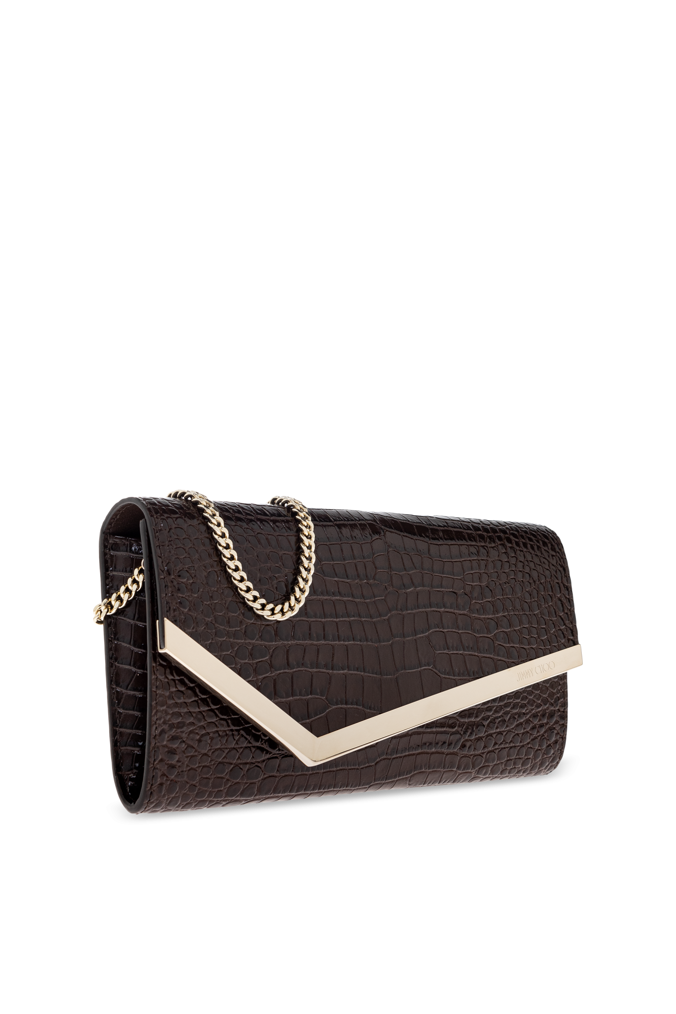 クラッチバッグ JIMMY CHOO CHOCOLATE LEATHER EMMIE CLUTCH Jimmy Choo Clutch